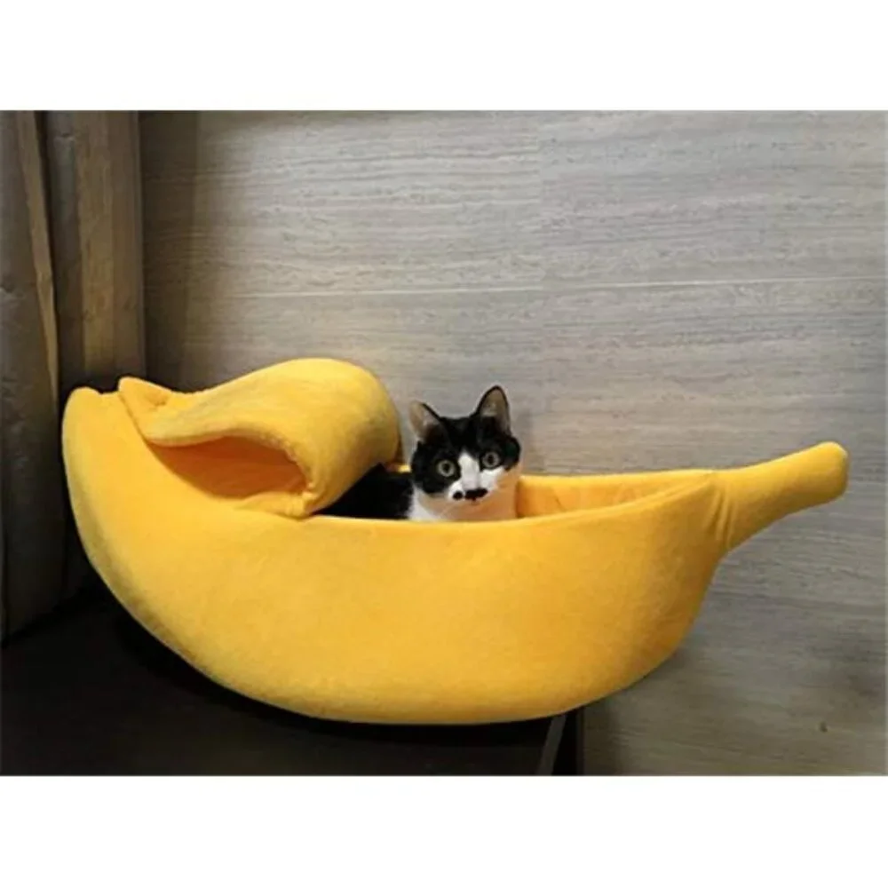Banana Cat Bed Large Soft Warm Cuddle Bed Pet Supplies for Cats Kittens Dogs